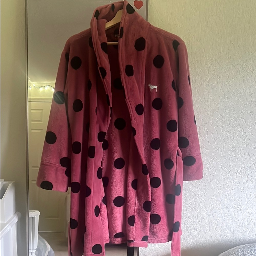 Pink Polka Dot Women's Bathrobe